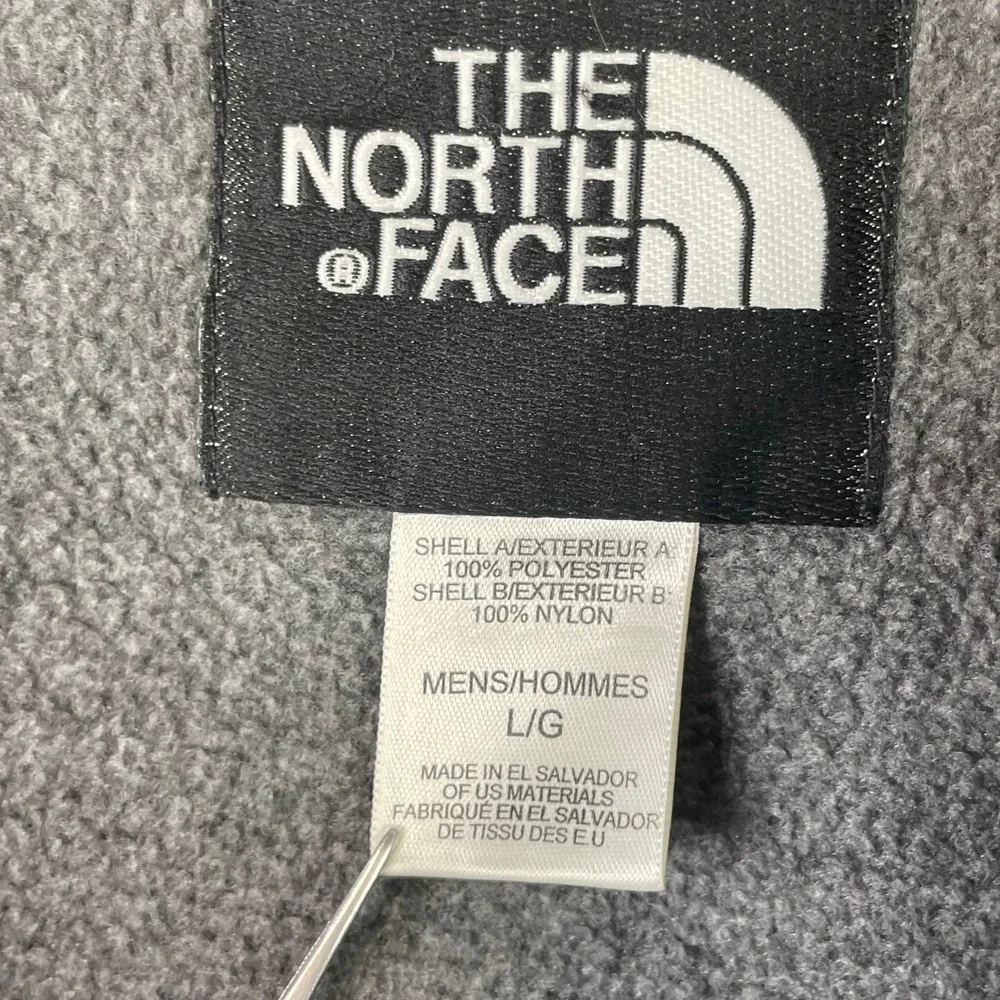 The North Face Denali Jacket Mens L Gray Black Polartec Fleece Full Zip Coat